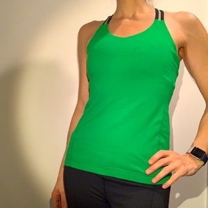 Kelly Green with Mesh Straps Lulu Workout Top